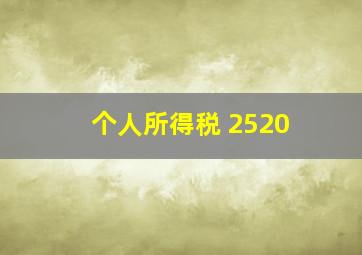 个人所得税 2520